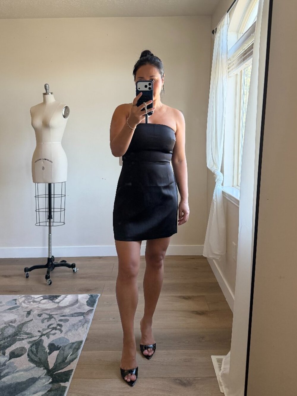 ASTR Black Mini Dress | Strapless Bodycon | Back Zipper | Size Medium | LBD
